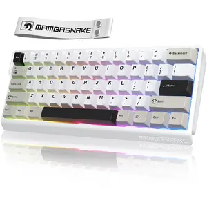MAMBASNAKE X60HE 60% Wireless Rapid Trigger Gaming Keyboard, 8KHz Polling Rate Magnetic Switch, BT/2.4G/Wired Tri-Mode, RGB Backlit Hot Swap,Adjustable Actuation for PC Mac
