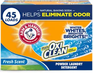 Arm & Hammer Plus OxiClean Powder Laundry Detergent, Fresh Scent, 45 Loads, 3.48 Pound (Pack of 1) - Package May Vary