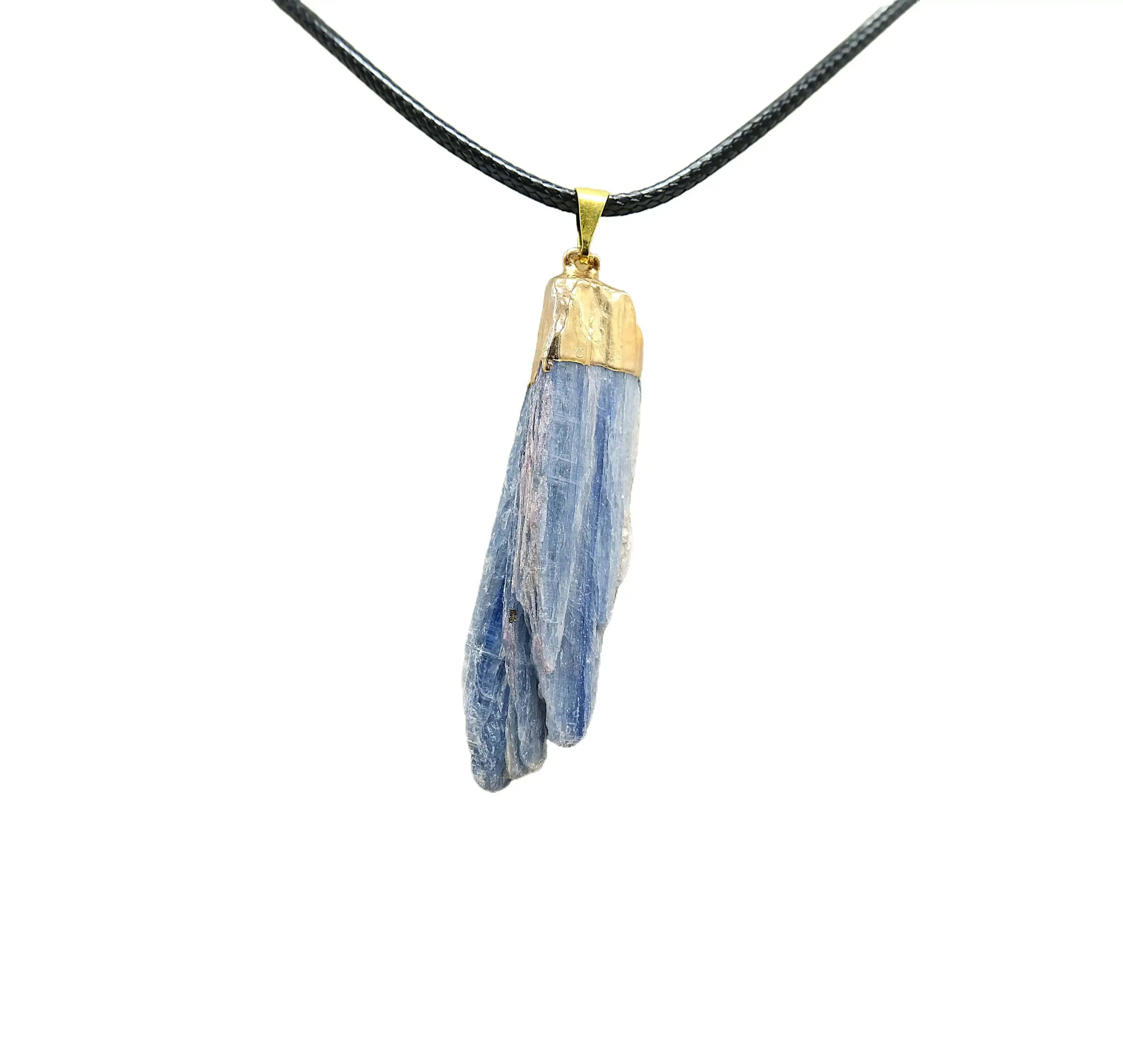 Blue Kyanite Blade Pendant with gold plating