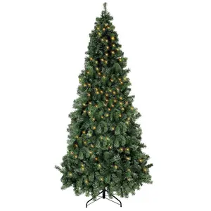 6 Foot Pre-Lit Advanced Hinged Artificial Christmas Tree, Home Office Decor, 800 Branch Tips, 200 Lights, Stable Metal Stand, Foldable Base, Magical
