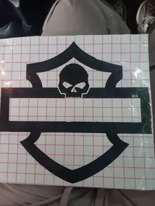 Motorcycle Skull Shield & Banner Sticker, Durable Automotive Motorcycle Accessory for Decoration