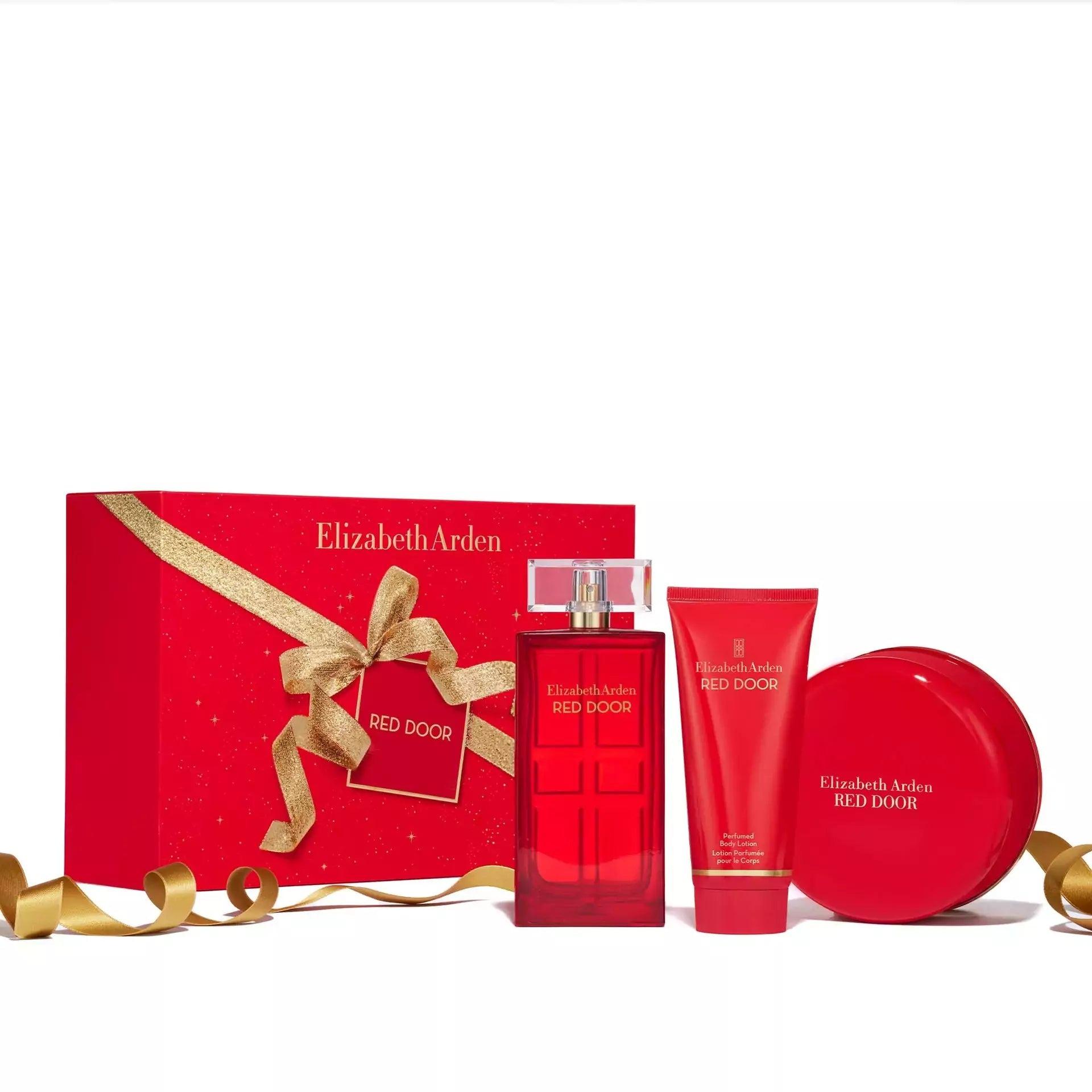 Elizabeth Arden Red Door Eau de Toilette 3-Piece Gift Set | Perfumed Spray, Body Lotion & Body Powder, Travel-Friendly, Floral & Sandalwood Fragrance Scented