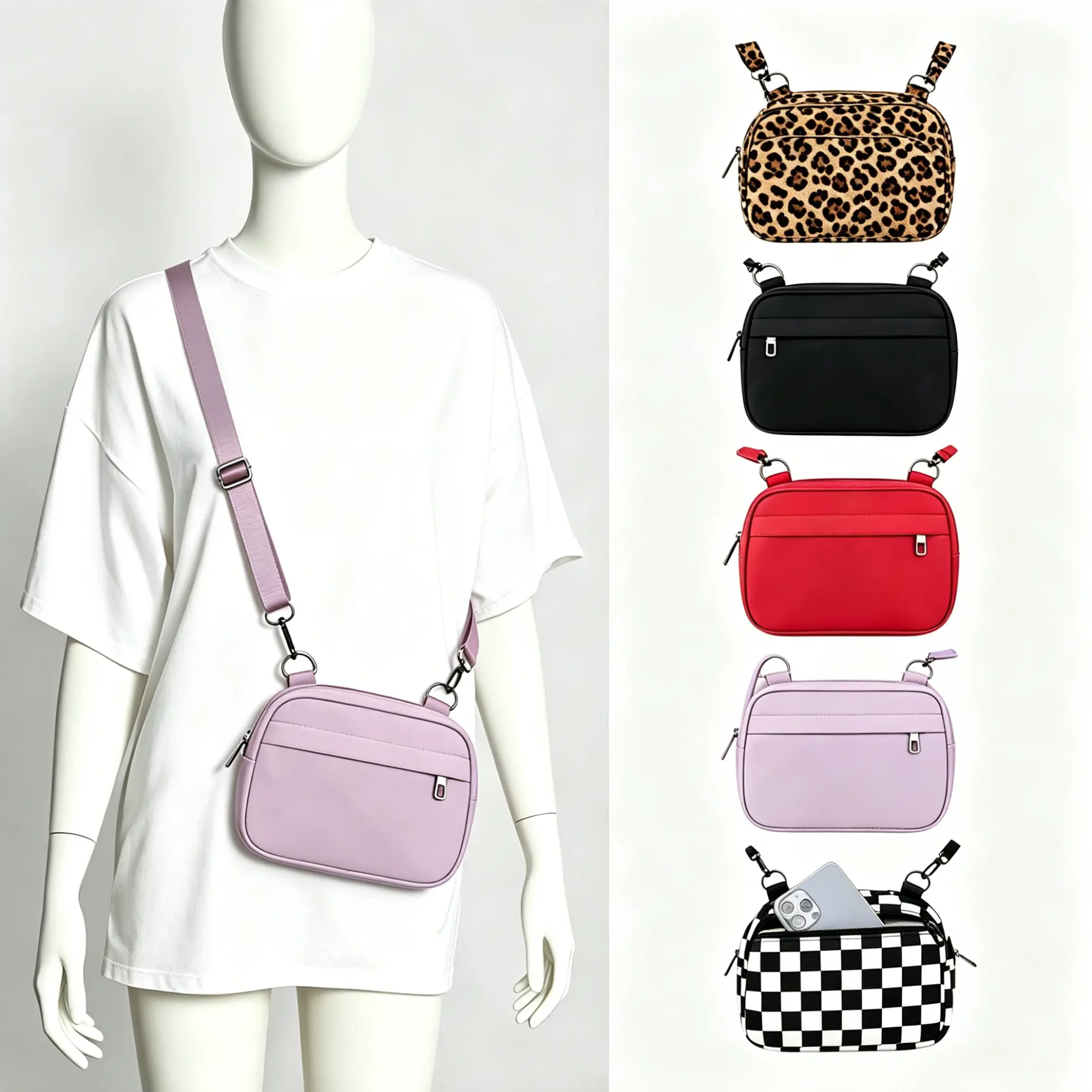 MAXTOP Women's Small Crossbody Bag - Belt Bag Fanny Pack with Adjustable Strap, Casual Shoulder Purse, Purple Lavender