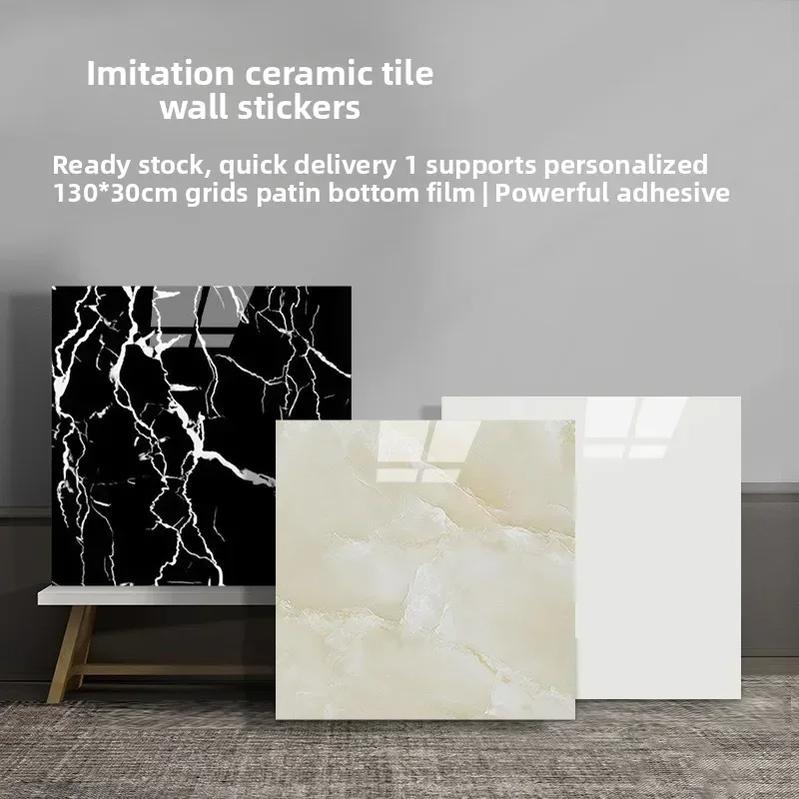 10-50PCS  Peel and Stick Marble Tile Stickers, Renter Friendly Self-Adhesive Wall Decals, Waterproof Decorative Tiles for Kitchen Backsplash Bathroom Home Decor