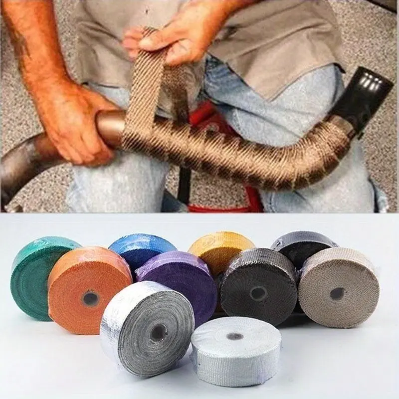 5 meters color insulation belt motorcycle modified exhaust pipe banana cloth resistant to high temperature and anti-scalding Super Strong Adhesion