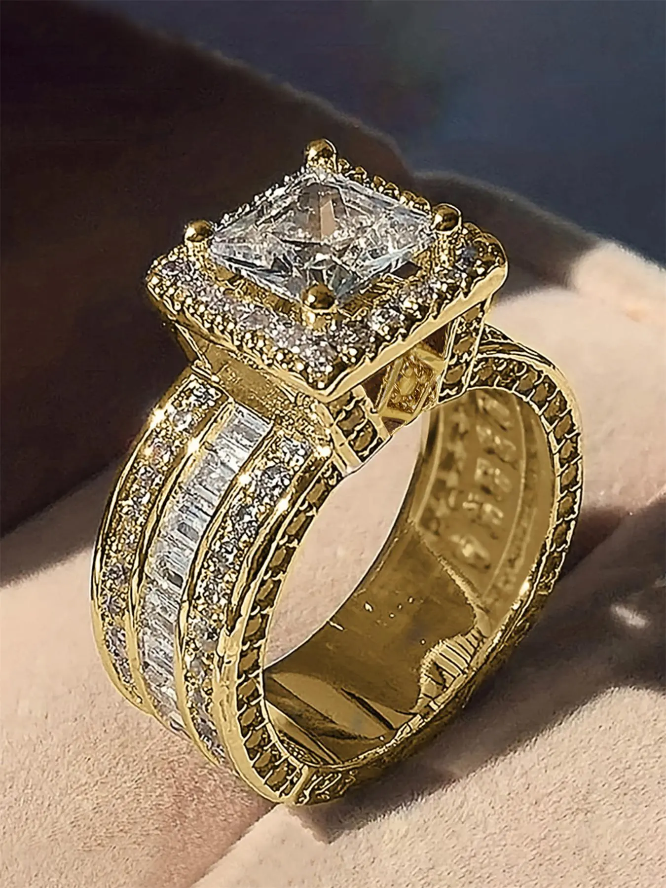 Elegant Artificial Zircon Decorated Ring, Cubic Zirconia Rings, Fashion Accessories for Women, Trendy All-match & Exquisite Fashionable Jewelry for Birthday Gift, Artificial Gemstone Ring, Beautiful Rings