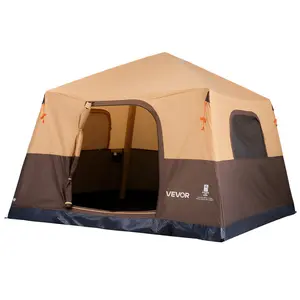 【DealsForYouDays】VEVOR Camping Tent, 6 Person Inflatable Cabin Tent with Rechargeable Pump, TPU Air Tube & 4 Large Mesh Windows, Portable Easy Setup Waterproof with Carry Bag for Family Outdoor Camping & Hiking, Beige