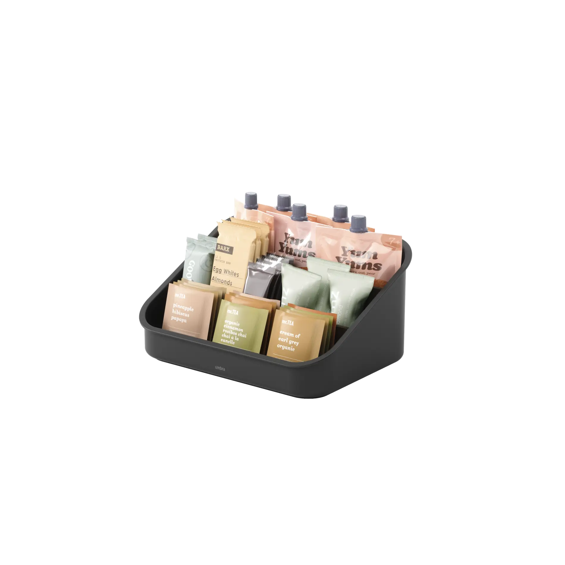 Umbra Bellwood Packet Organizer with 3-Tier Storage, Customizable Dividers, Eco-Friendly Materials - Choose Your Finish Plastic Boxes Kitchen