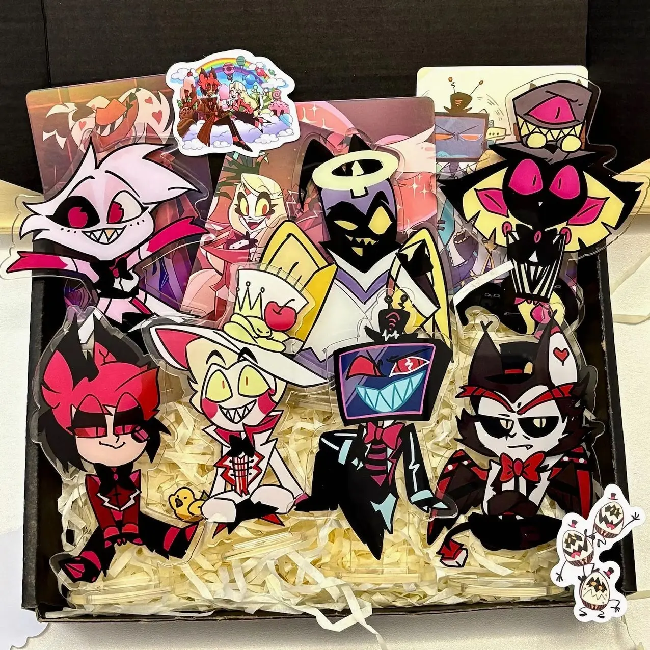 Hazbin Hotel 7 Standees Set | Alastor, Lucifer , Vox, Angel Dust, Husk, Sir Pentious,Adam| Handmade Anime Merch