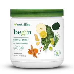 Nutrilite Begin Daily GI Primer 30 Servings Plant-Based 6-in-1 Digestive Wellness Drink with Fiber Enzymes & Fermented Greens for Gut Health - Healthcare, Fitness