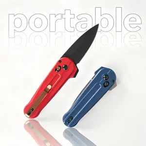 491 compact folding knife, multifunctional pocket knife with back clip, stone washing blade, fruit knife