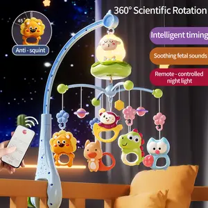 Baby Crib Mobile with Adorable Sheep Design - Remote Control, Musical Light Up, Soothing Lights & Melodies, 360° Gentle Low - Speed Rotation, Smart Timing, Cute Animal Shapes for Newborns' Sensory Delight