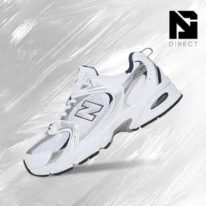 NEW BALANCE 530 White Silver Navy MR530SG Unisex Lifestyle Sneakers - Vintage-Inspired Running Shoes with Shock-Absorbing Comfort for Casual Wear & Streetwear