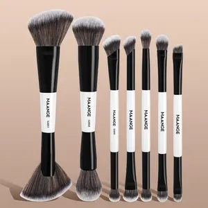 MAANGE 7pcs Professional Dual-Ended Face Makeup Brushes, Foundation Brush Concealer Brush Blush Brush Eyeshadow Brush Contour Brush Powder Brush Blending Brush Eyebrow Brush Eyeliner Brush, Beauty Essential, At Home Or On-The-Go