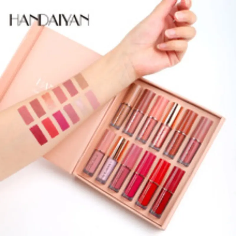 12 Colors Velvet Lip Gloss Gift Box Set, Long-Lasting Waterproof Formula, Perfect for Parties & Holidays, Ideal Festival Makeup Present