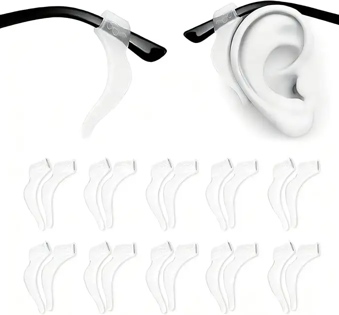 Eyeglass Ear Grips -20 PCS eye glasses ear grippers Anti-slip Holder, Silicone Ear Hook, eyeglasses ear grip Sleeve Retainer for Sports Glasses, Sunglasses Reading Glasses backtoschool