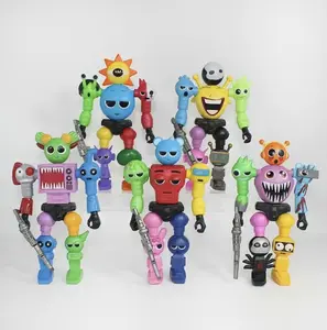 Detachable Splicable Sprunki Action Figures - DIY Free Combination Sprunki Rhythm Game Character Figurines, Collectible Desk Decoration, Birthday/Party Prize Gift for Kids Game Fans