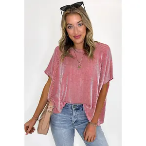 Beatryx Two Tone Rib Knit Oversized Top - BACK IN STOCK