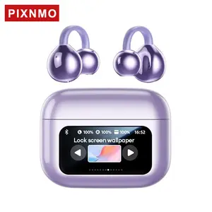 Clip On Ear Earbuds With Audio-Visual Future Touch Screen, Audio Wireless Headphones for Music & Phone Calls,Sport Waterproof & Sweatproof