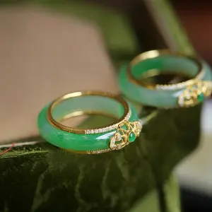 Jade Green Jade Ring High-end Female Ring Chrysoprase Ring
