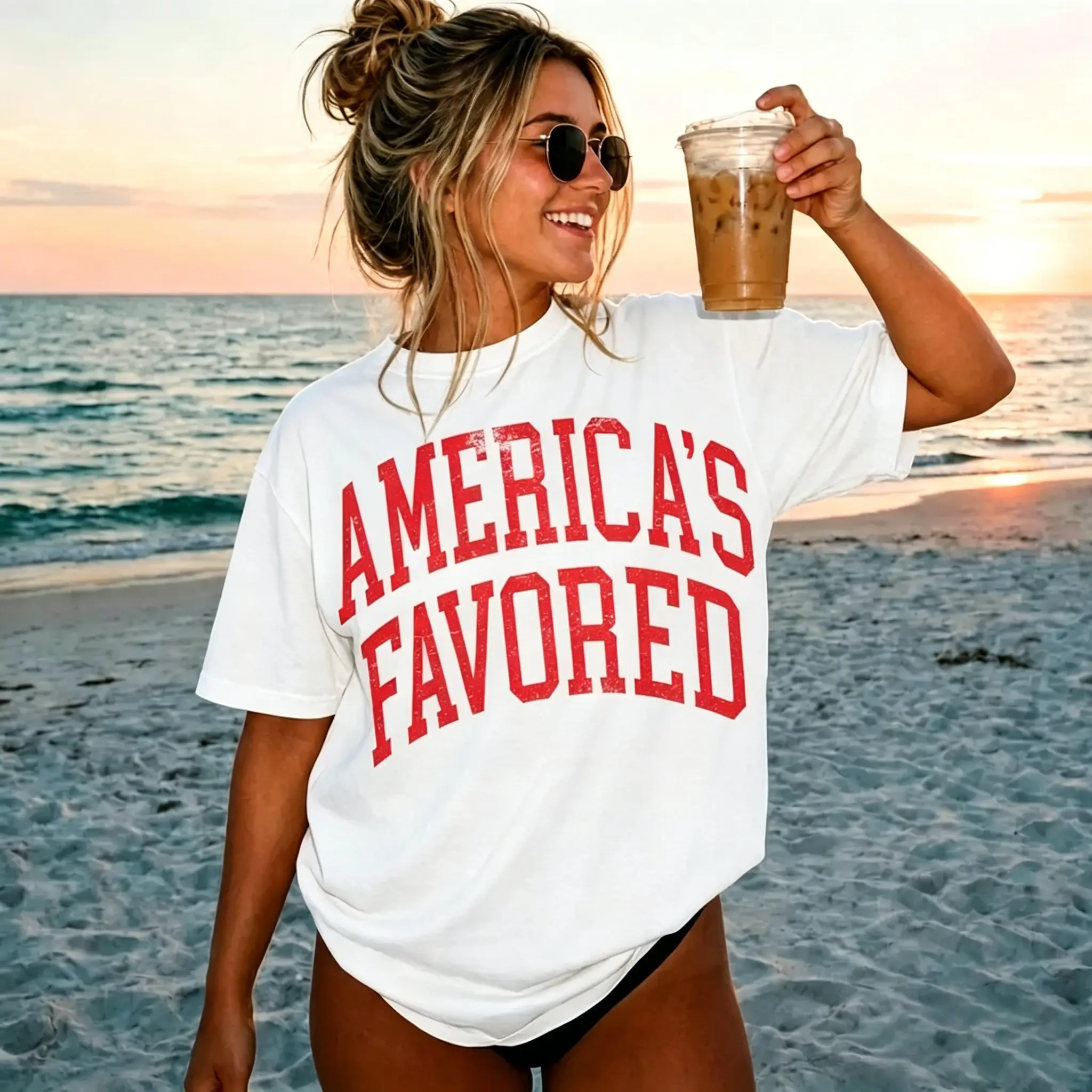 American Patriotic Cotton T-Shirt - Retro Casual Round Neck Streetwear, Lightweight Durable Fade-Resistant Preppy 4th of July Oversized Graphic Top for Sports & Outdoor, Breathable Relaxed Casual Basic Tees, Machine Washable