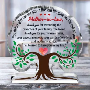 Tree Of Life Design Acrylic Plaque, Birthday Gift for Mother-in-law, Stepmother, Wedding, Christmas, Appreciation Gifts for Mother-in-law, Unique Gift, Decor