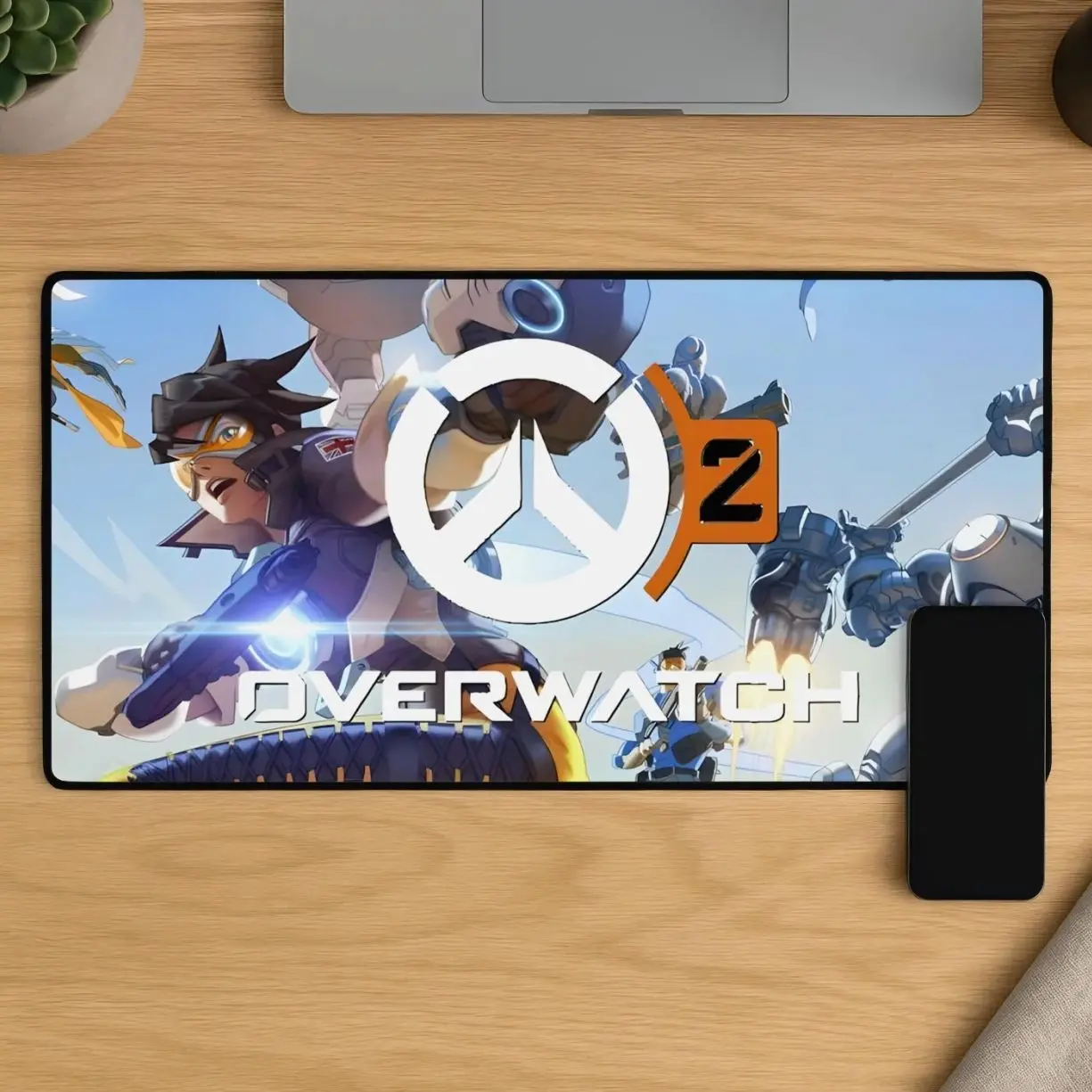 Overwatch 2 Mouse Pad, Hero Shooter Gaming Mat, Esports Battle Mousepad, Futuristic Desk Setup Decor Gift for Gamers