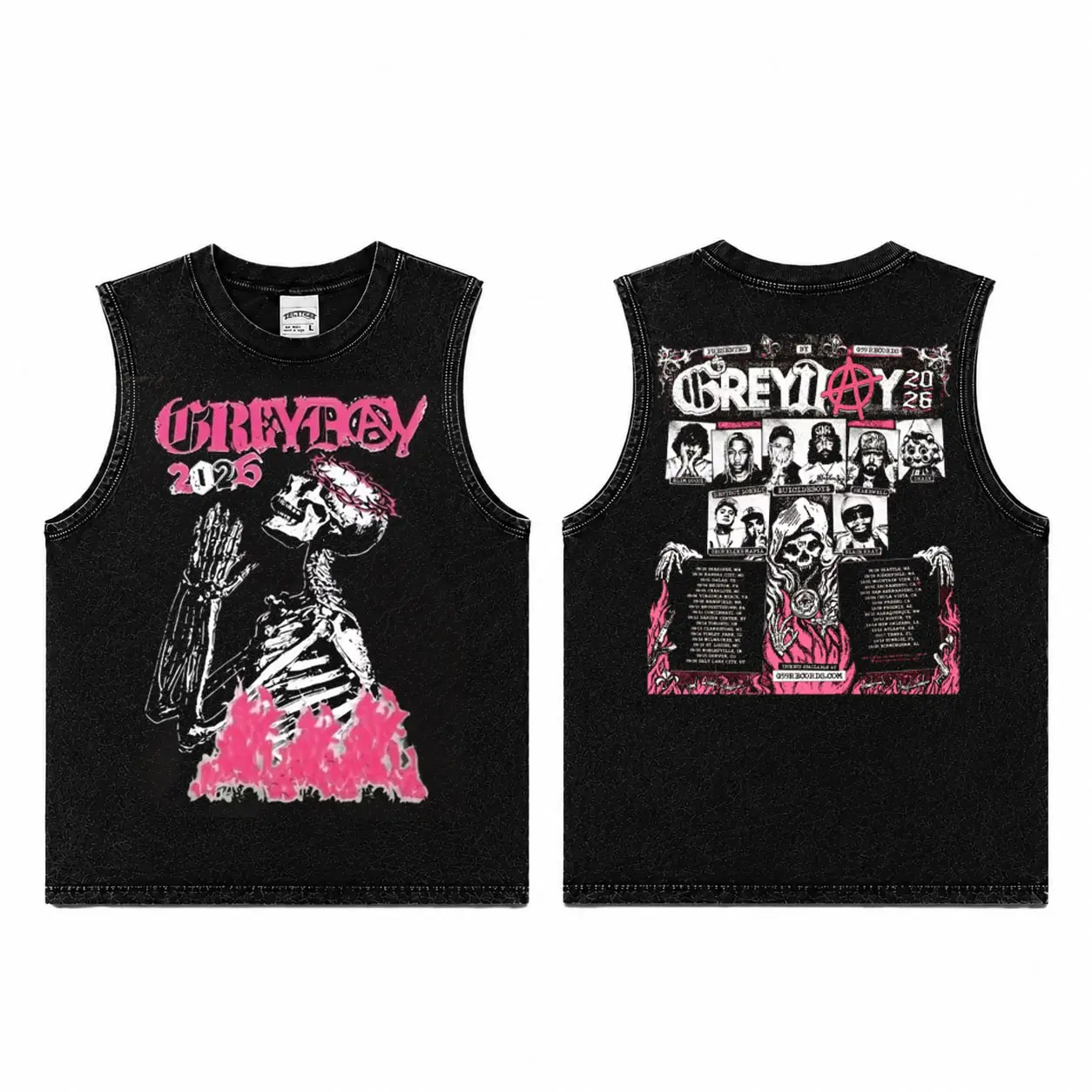 Grey Day 2026 Tour Washed Tank Top, Vintage $uicideboiz Graphic Tank Top, Rap Hip Hop Streetwear Shirt, Rap Merch Graphic Tee