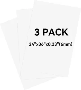 3 Pack 24"x36" 0.23" Thick White Foam Core Board, White Poster Board for Painting, Displaying and Craft Projects