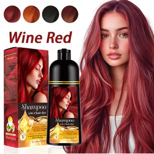2026 3-in-1 Herbal Hair Dye Shampoo for Men Women Covers Gray Dark Hair Long Lasting Color Nourishes Scalp 4 Shades Golden Brown