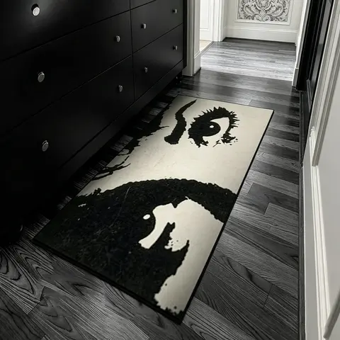 Long Rectangle Rug, Eye Pattern Runner Rug, American Style Area Rug with Non-Slip Backing, All-Season Floor Carpet for Living Room, Bedroom, Kitchen and Office, Hallway Rugs