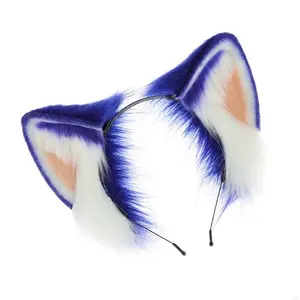 Plush Hedgehog Ear Hairhoop RolePlay Headband Halloween Costume Headwear Women Stage Performances Hairhoop Party Props