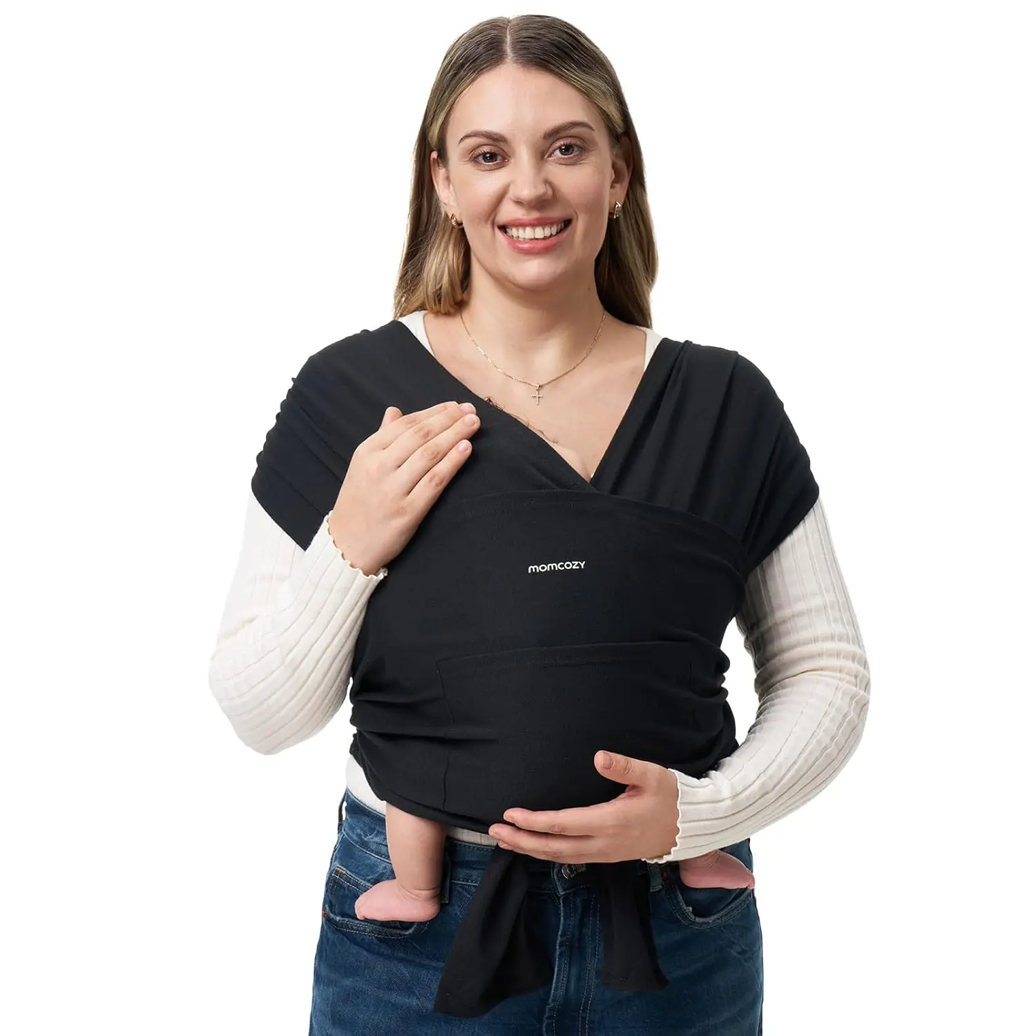 Momcozy Baby Wrap Carrier Slings, Easy to Wear, for Babies Girl and Boy, Adjustable Baby Carriers for Newborn up to 8-35 lbs Portable Mother Mom Gift Convenient Travel Gifts wild bird baby carriers Ergonomic Baby carrier