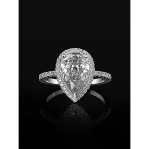Elegant Water Drop Shaped Diamond Ring, Pear Shape Engagement Ring with Sparkling Detailing, Perfect Gift for Anniversaries & Daily Wear, Teardrop Bridal Rings