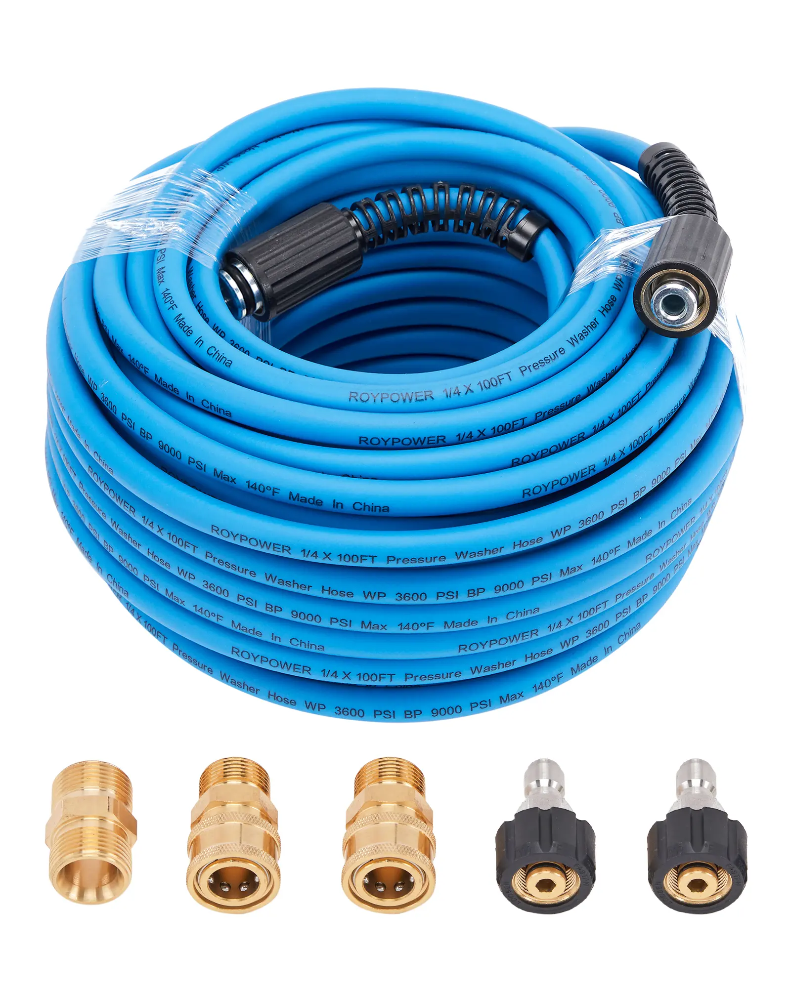 PWACCS 1/4" x 100 FT 3600PSI High-Power Pressure Washer Extension Hose, Kink-Resistant, Wear-Resistant Replacement with M22 Fittings for Car, Lawn, Motorbike Cleaning【DealsForYouDays】,car accessories