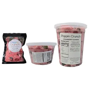 Poppin Crunch Strawberry Gushers Candy Snacks 1 - 2 LBS - Choice of Sweet or Sour Bonbon Candies Corn Sugar