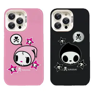 T0kid0ki Cute Skeleton Phone Case Kawaii Punk & Skull Star Aesthetic Design Compatible for iPhone 17 16 15 14 13 12 11 and for Samsung S21-S25 Ideal Gift for Woman