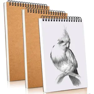 Mixed Media Sketch Pad,5.5" x 8.5" Spiral Bound (98lb/160gsm), 90 Sheets, Pack of 3, Durable Acid Free Sketchbook Hardcover Sketchbook, for Wet and Dry Media, Drawing, Painting (3 Pack- 5.5"X8.5")