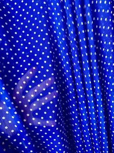 Blue Polka Dot Chiffon