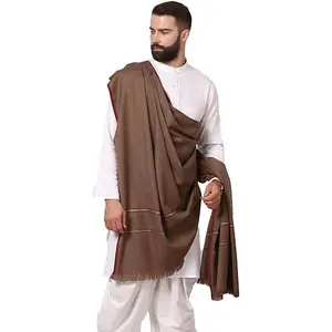 Pashtush Men's Thick Shawl Gents Lohi Woven Kinauri Design Fine Wool XL Dark TaupePashtush Men's Thick Shawl Gents Lohi Woven Kinauri Design Fine Wool XL Dark Taupe