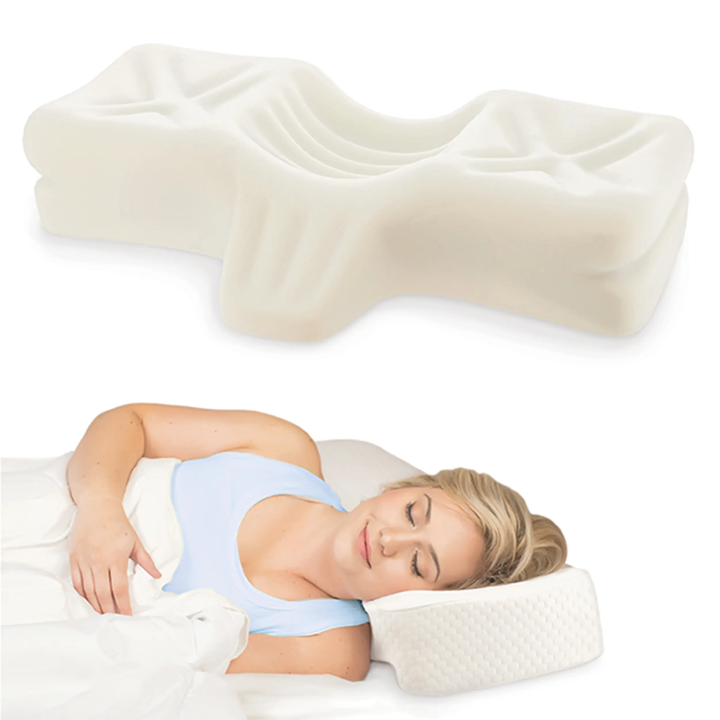 Therapeutica Ergonomic Cervical Pillow Neck Pain Relief Back & Side Sleeper
