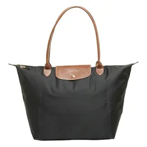 Longchamp Le Pliage 31 Large Tote Bag with Canvas and Leather Trim, Gold Hardware, for Women