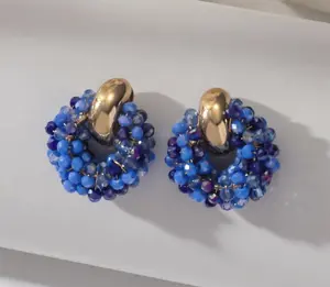 E56- Elegant Lady Geometric Artificial Crystal Alloy Ear Studs