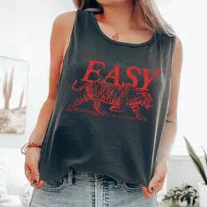 Easy Tiger, Retro, Sassy, Sarcastic, Minimalist, Funny Comfort Colors Tank Top