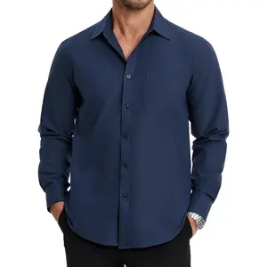 Oxford 112 Men's Long Sleeve Oxford Dress Shirt Button Down Collar Breathable Business Casual for Work Formal Wear