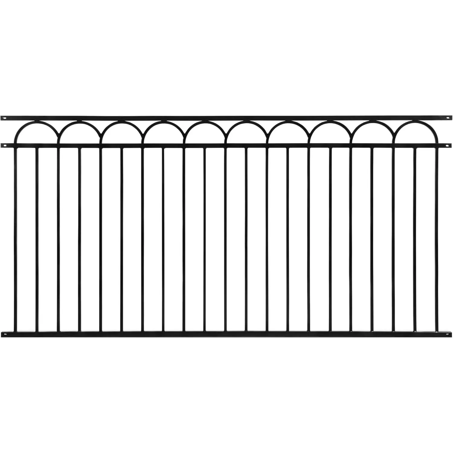 Fencer Wire Heavy Duty Arc Fence Barrier Panel, 4FT Height X 8FT Width Anti-Rust Metal Fencing Panel, Steel Outdoor Decorative Garden Fence Panel for Yard, Pool, Patio