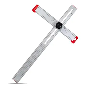 Adjustable Drywall T-Square Tool - Aluminum - for Layout and Marking - Features Sliding  and Dual Directional Printed Scale - 24 Inch(60 cm)
