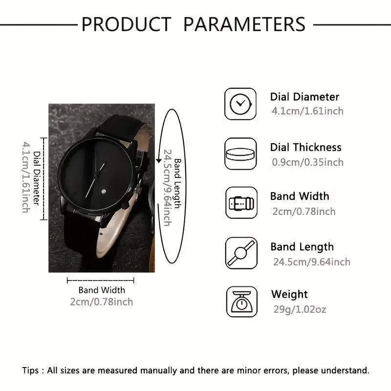 4pcs Men'S Fashion Watch Set, Quartz Movement, Round Zinc Alloy Case, Faux Leather & Stainless Steel Bands, Battery Powered, with Multiple Black Dial 4pcs Men'S Fashion Watch Set, Quartz Movement, Round Zinc Alloy Case, Faux Leather & Stainless Steel Bands, Battery Powered, with Multiple Black Dial