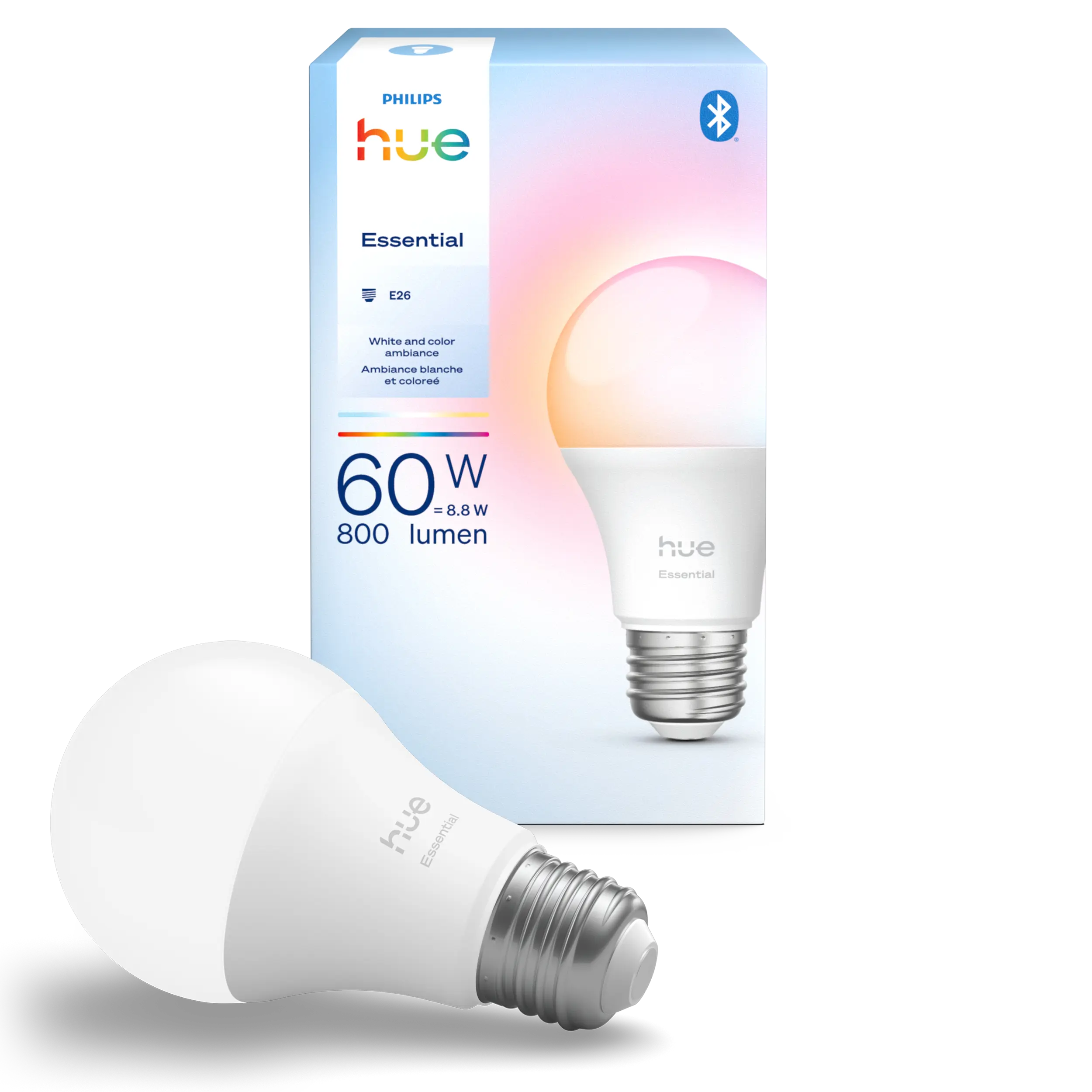 Philips - Hue White and Color Ambiance Essential A19 - E26 Smart Bulb
