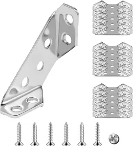 Spring Cabinet & Furniture Fix 20PCS Universal Stainless Steel Corner Bracket, Premium Angle Bracket with Screws, Triangular Furniture Corner Connectors for Wood Furniture, Drawers, Cabinets, Tables, and Chairs